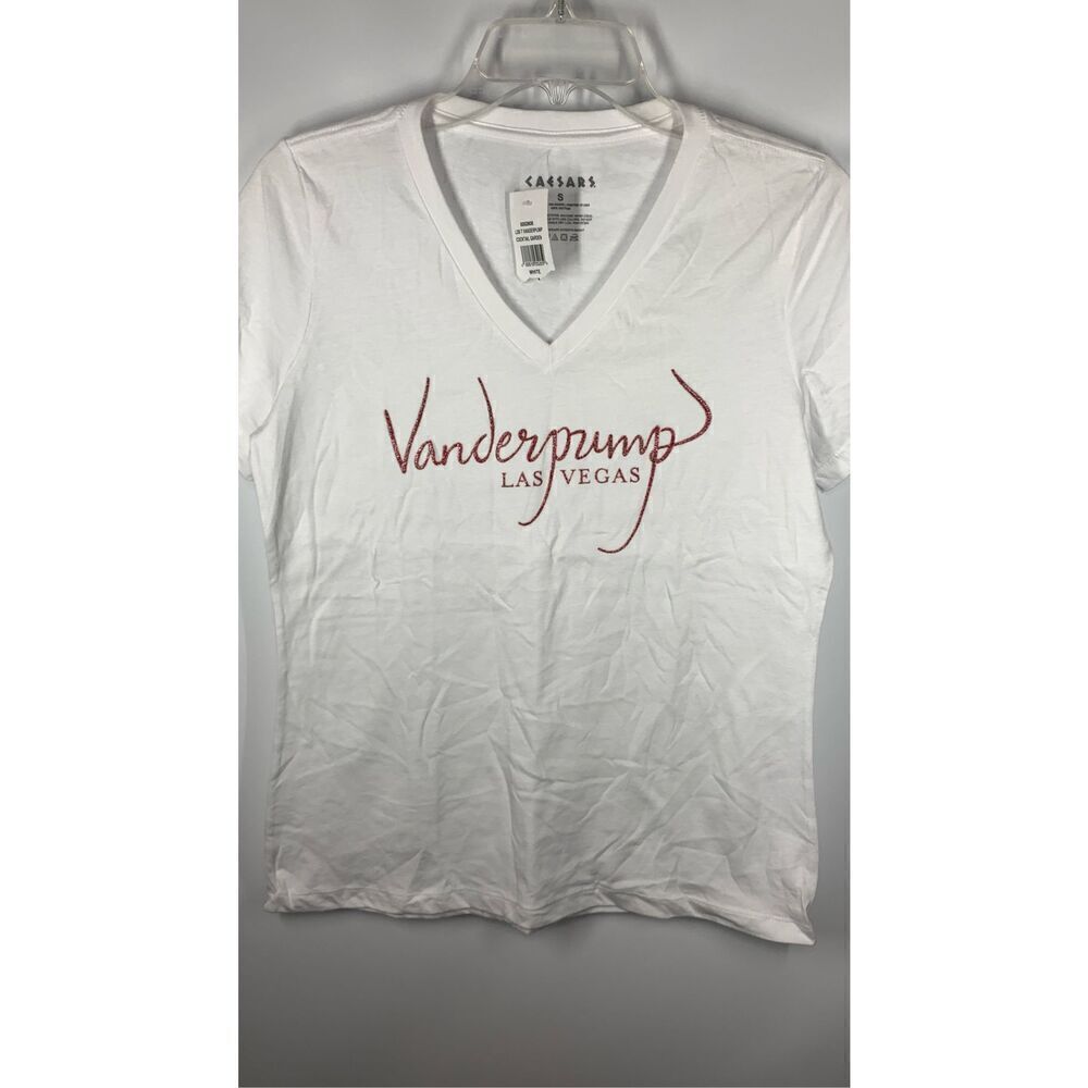 Caesars Women's Vanderpump Las Vegas Short Sleeve T-Shirt White Size Small NWT